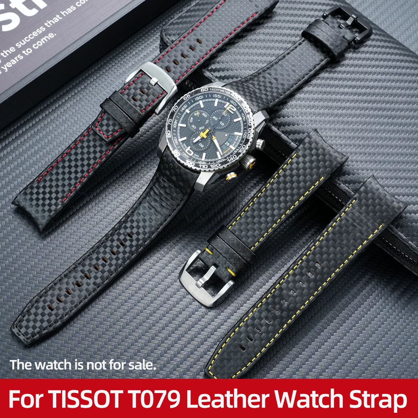 Correa de reloj de cuero de vaca para TISSOT 1853 PRS 516 EXTREME AUTOMATIC T079.427A, correa de reloj T-Sport T079 con interfaz curva de 23 mm