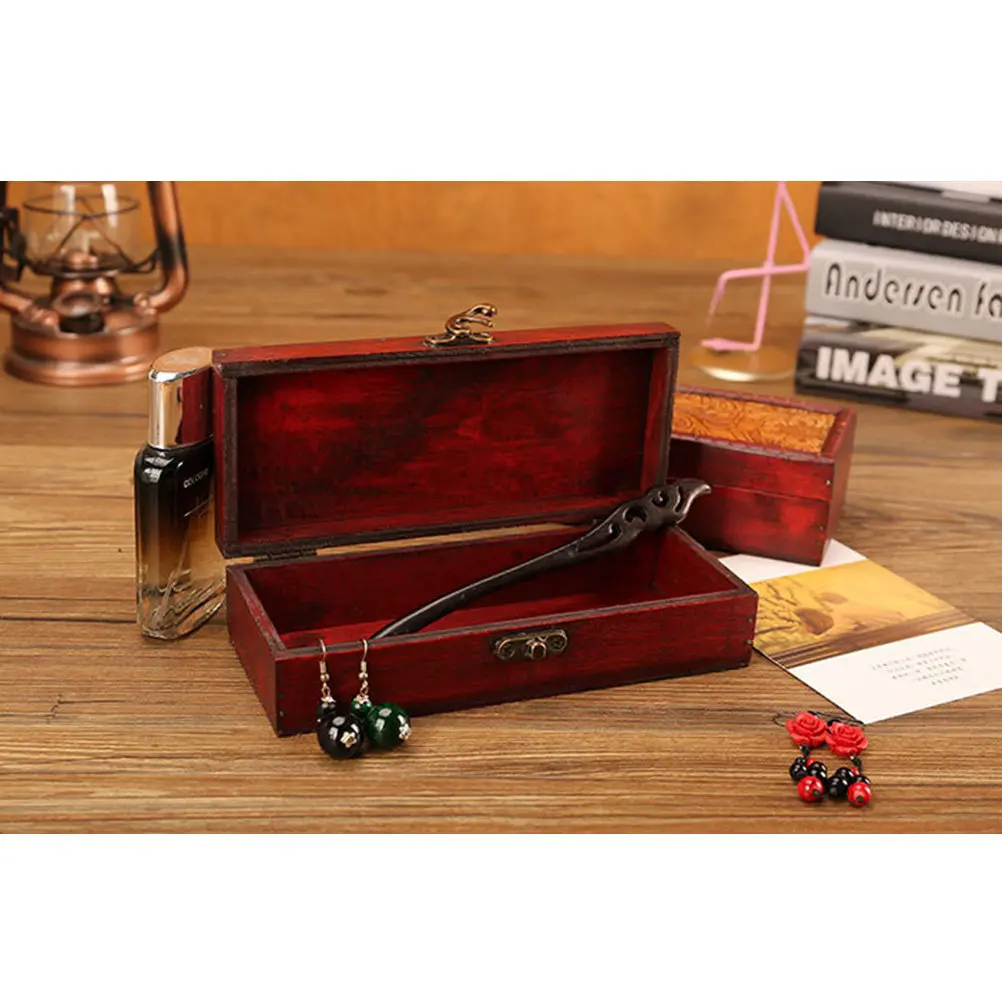 

Creative Wood Storage Box for Women Vintage Hairpin Organizer Small Item Holder Desk Drawer Dorm Room Jewelry Candy Box