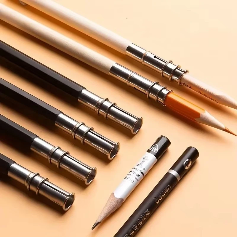 1/3/5pcs Double/Single Head Pencil Extender Pencil Extender Pencil Sleeve Connector Sketch Student Writing Pencil Extension Rod