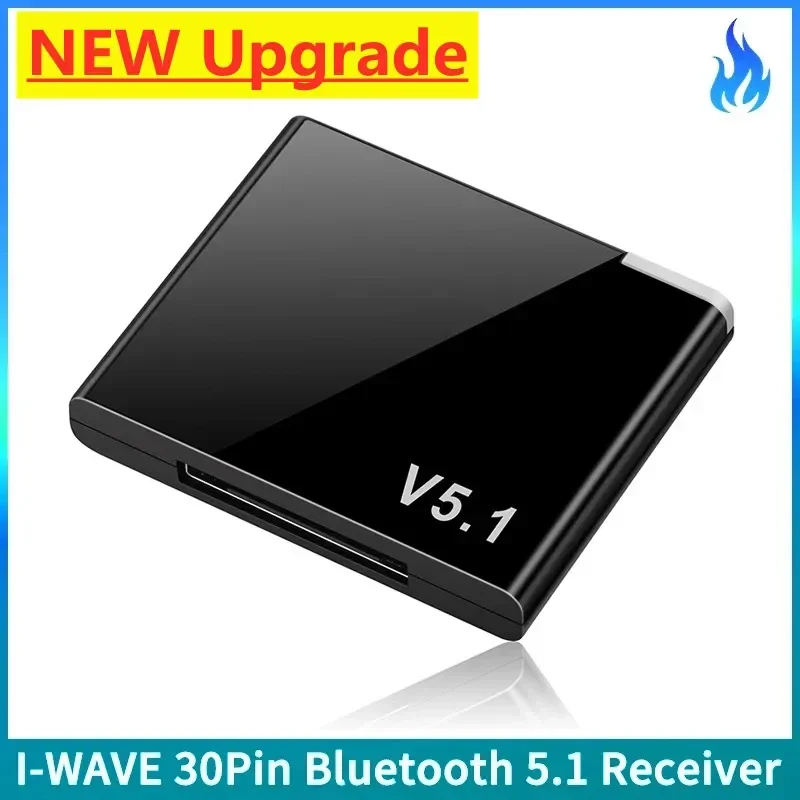 I-WAVE 30 Pin Bluetooth 5.1 Audio Receiver A2DP Music Mini Wireless Adapter For iPhone iPod 30Pin Jack Analog Speaker