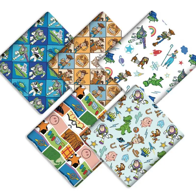 Tela de costura de dibujos animados de Disney para niños, Sábana de 140cm para el hogar, hecha a mano, patchwork acolchado para vestido de bebé