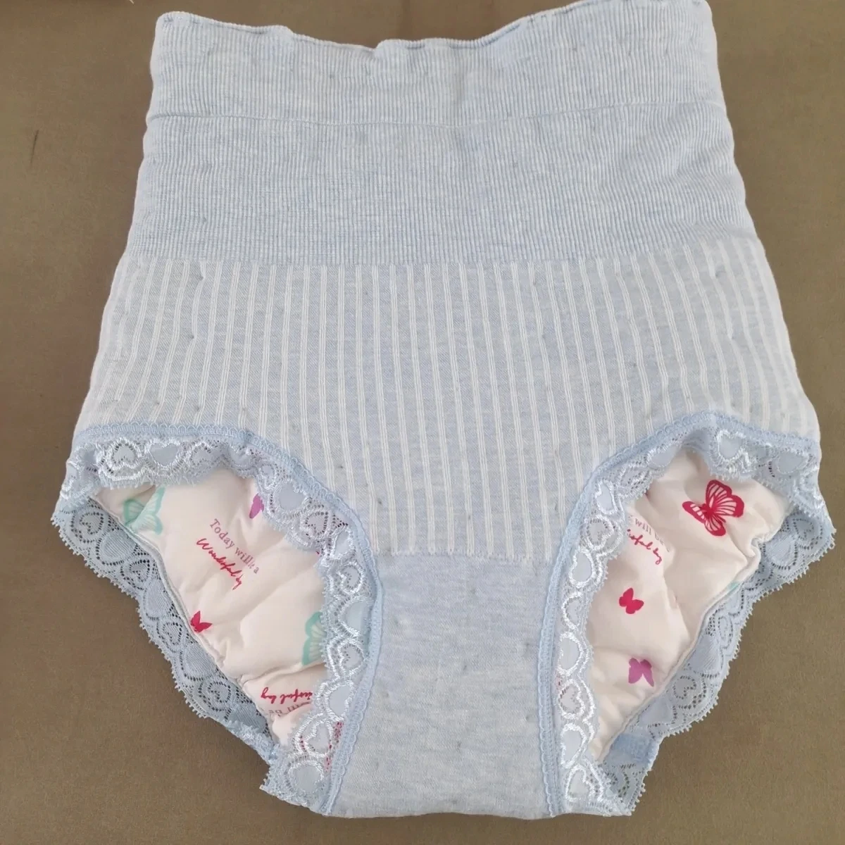 handmake-ハイウエストおなか暖かいパンティー綿混紡滑らかなプルーフブリーフサイズビッグふわふわ
