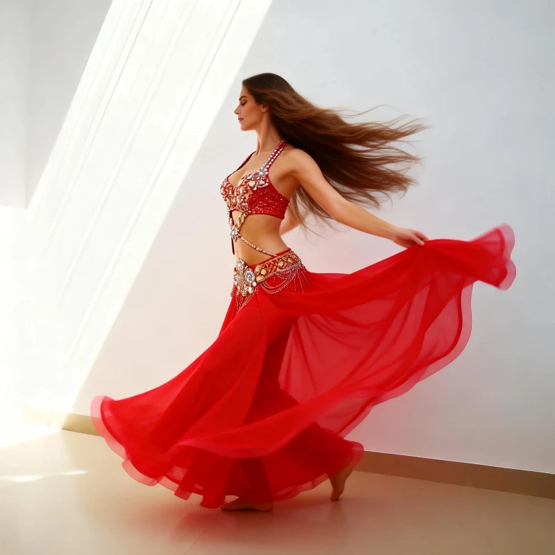 Women Halloween EDC Belly Dance Performance Costume 4pcs Set Bra Belt Skirt Top Quality New Showgirl Bellydance Clothes Adult