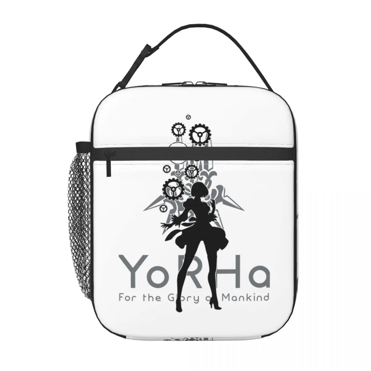 NieR Automata 2B YoRHa Game Thermal Insulated Lunch Bags for Travel Portable Food Container Bags Cooler Thermal Lunch Boxes