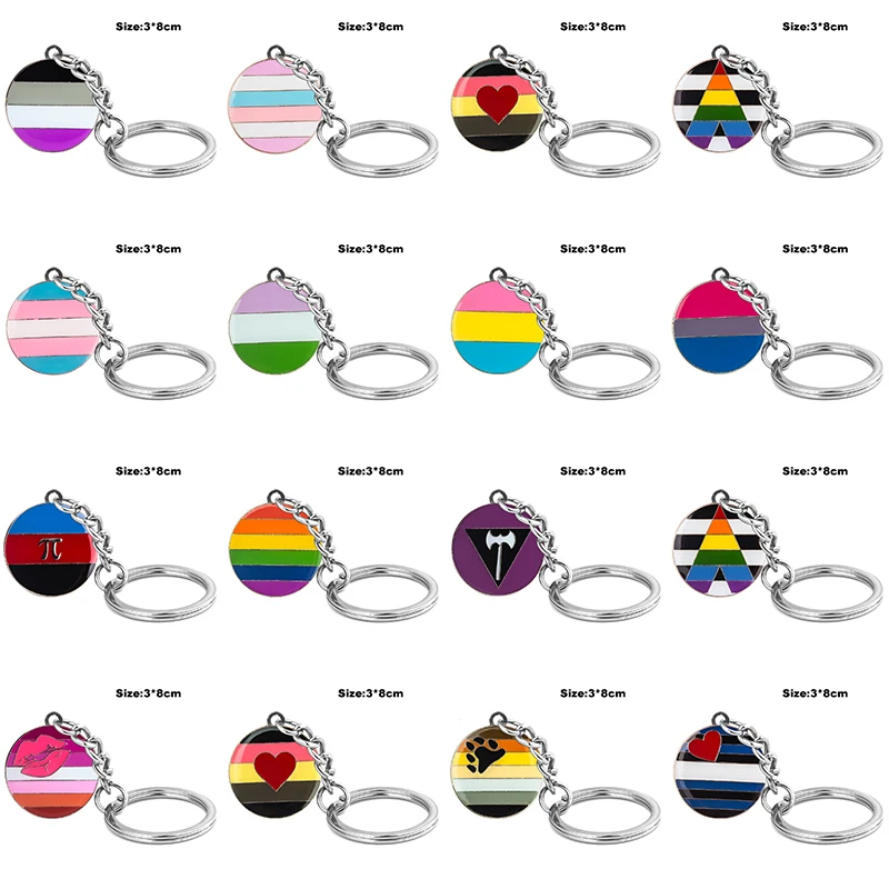 Rainbow Key Ring LGBT Badge Pride Lapel Pin Gay Pride Bisexual Rainbow Badge Pins Brooch