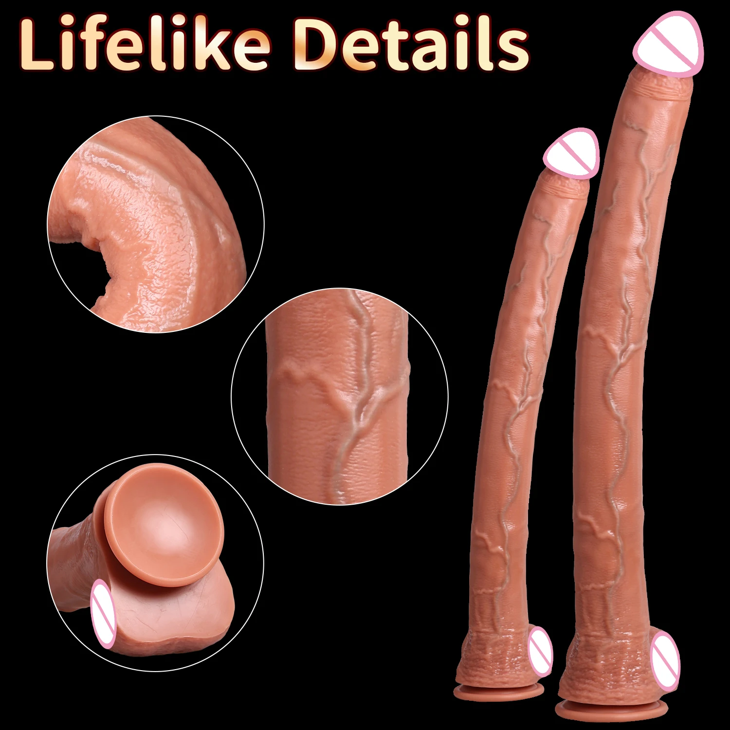 Super Long Skin Dildo Penis Medical Silicone Realistic SexToy For Women Masturbator Makeup Dildo Strapon Suction Cup Dick Adults view 4