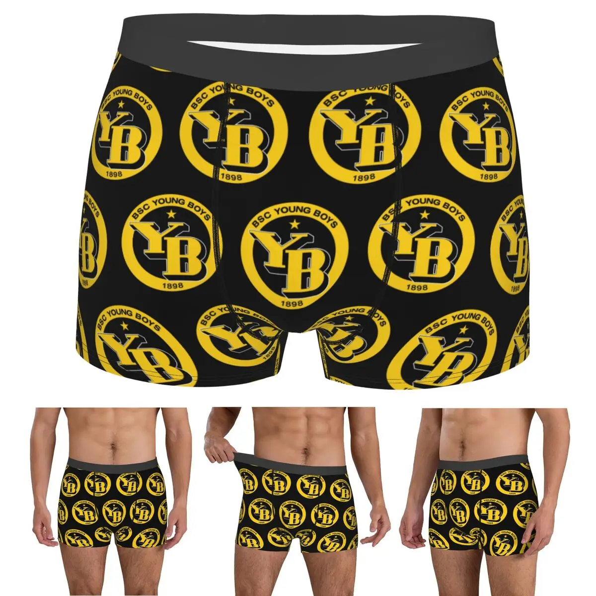 

Boxer Underpants Shorts BSC Young Boys Swiss Football Sports Fans Bern Switzerland Panties Male Ventilate Underwear Homme Man