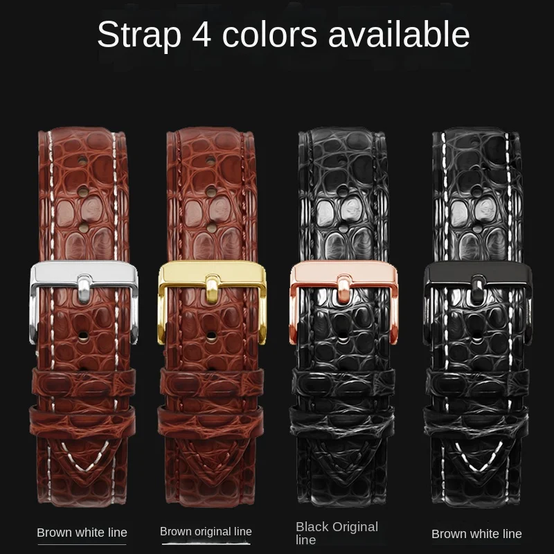 12/14/16/17/18/19/20/21/22/24mm crocodile leather strap for Longines TAG Heuer Seiko Tissot IWC Omega watch strap men\'s women\'s