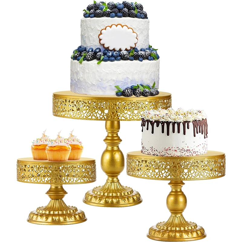 

8/10/12 Inch Metal Cake Stand Holder Dessert Cupcake Pastry Cakes Display Plate Tray Serving Platter for Wedding Birthday Party