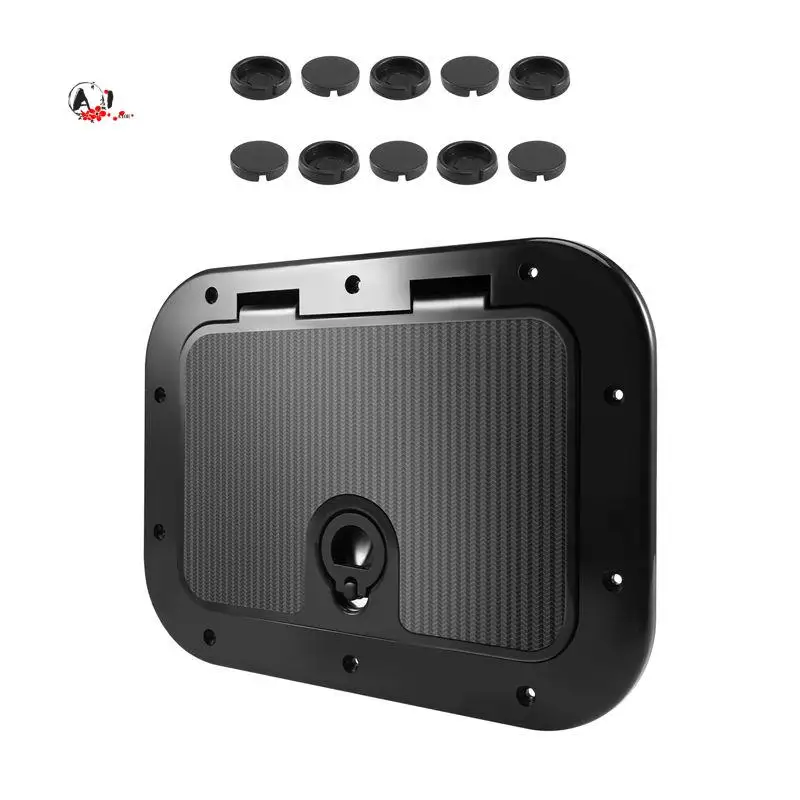 A10E-Marine Deck Plate Access Cover Pull Out Inspection Hatch With Latch For Boat Kayak Canoe, 14.96 X 11.02 Inch / 380 X 280Mm