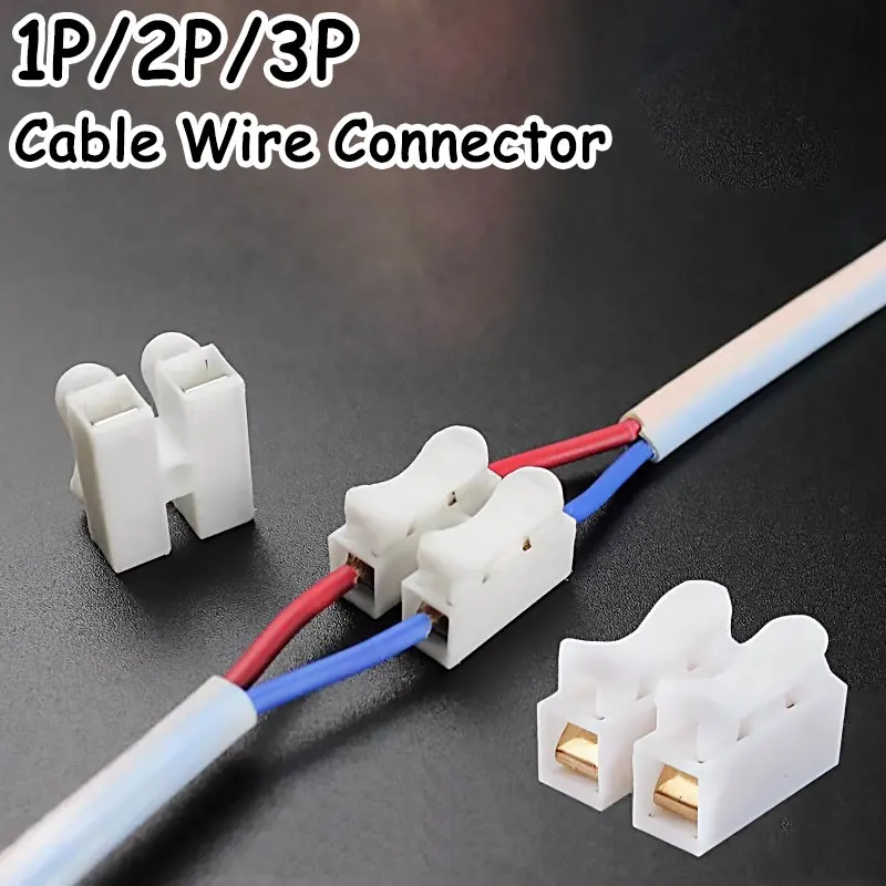 

10/20Pcs No Solding Quick 1P 2P 3P Cable Wire Connector No Screw Terminal Block Spring Clamp