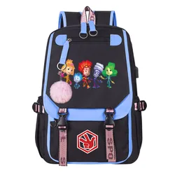 The Fixies Cartoon Print Student Backpack high quality school bag girl school backpack USB Laptop Backpack Mochila Travel Bag