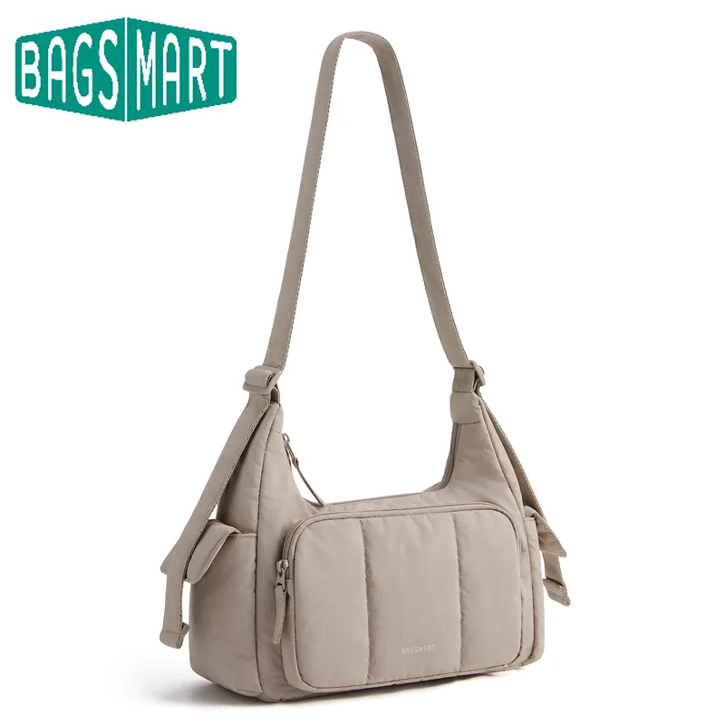 

Сумка через плечо BAGSMART из нейлона, вместительная сумка через плечо, универсальная школьная сумка через плечо для отдыха