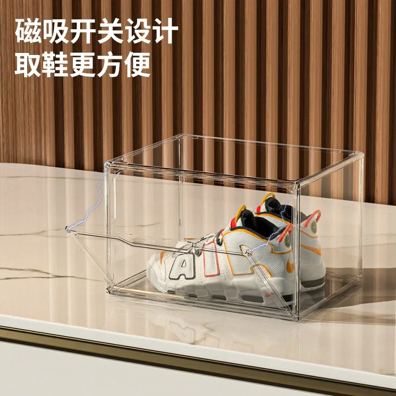 Fully Transparent, Thickened, Stackable, 48-size Sneaker Storage Display, Magnetic Acrylic Shoe Box, Shoe Organizer