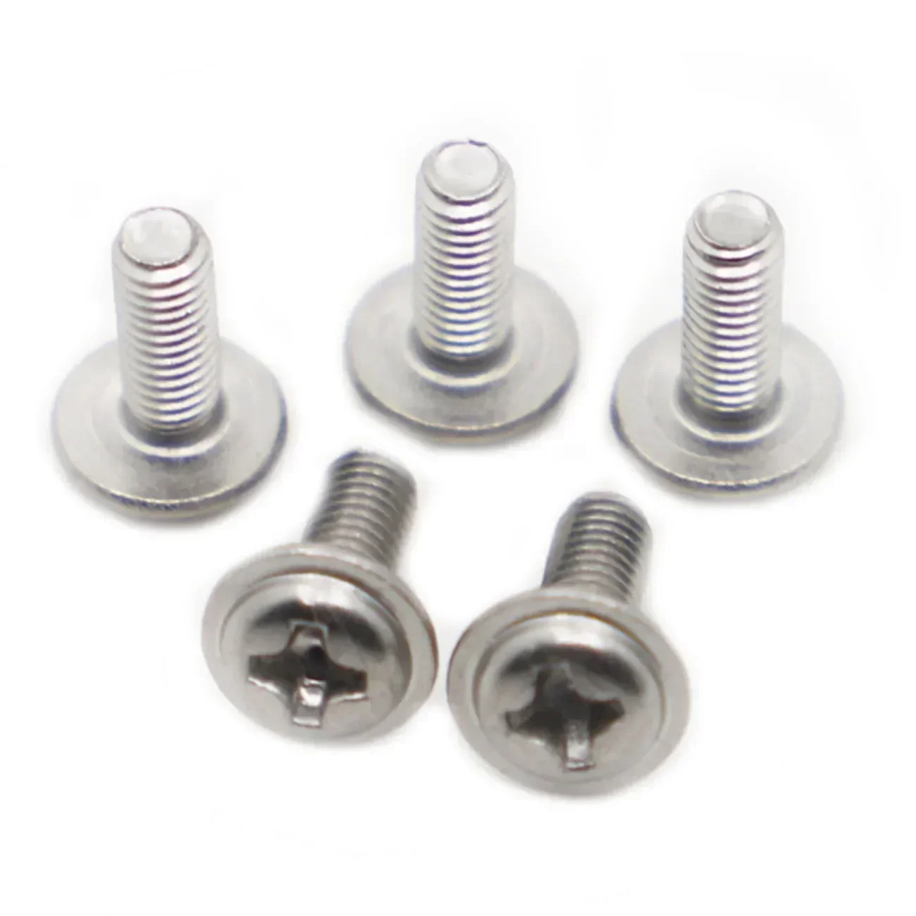 304 Stainless Steel PWM Cross Phillips Pan Round Truss Head With Washer Padded Collar Screw Bolt M1.4 M2 M2.5 M3 M4 M5 M6 DIN967