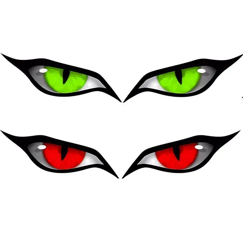 

2 шт. 15x6,5 см мотоциклетные персонализированные загадочные наклейки для глаз, автомобильные зеркала заднего вида, наклейки для скутера, украшение для царапин