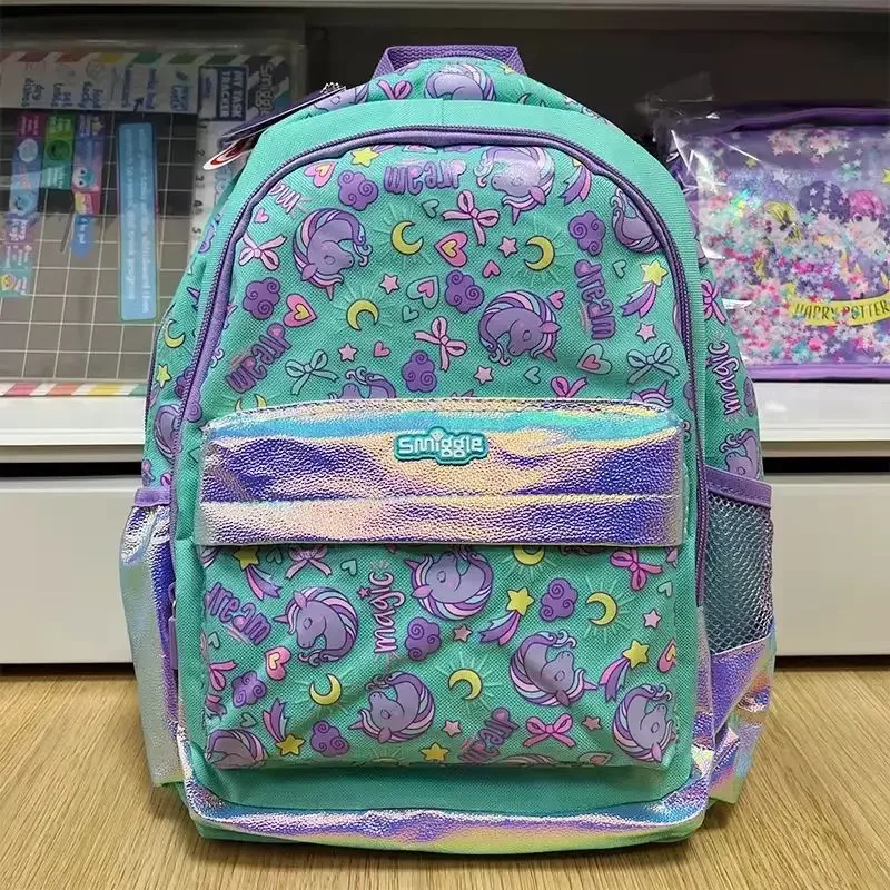 Genuine Australian Smiggle Backpack Green Cute Children Stationery Student Backpack Pencil Case Travel Backpack Student Gift