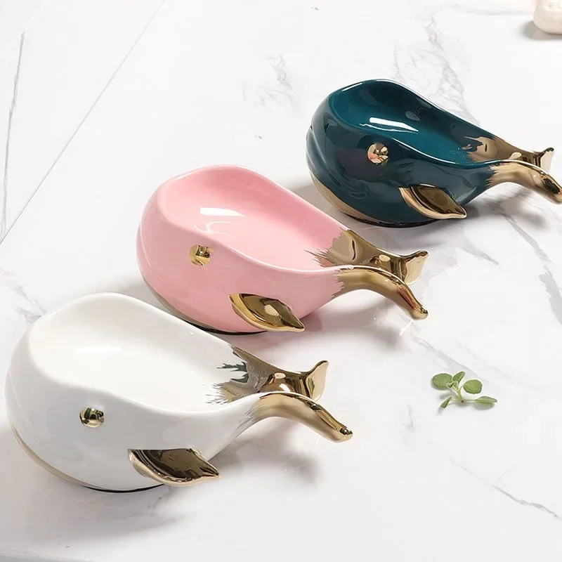 

Creative Drain Soap Box Toilet Household Attachment Soap Shelf Lovely Whale Shape Portable Soap Dishes Bathroom Accessories New