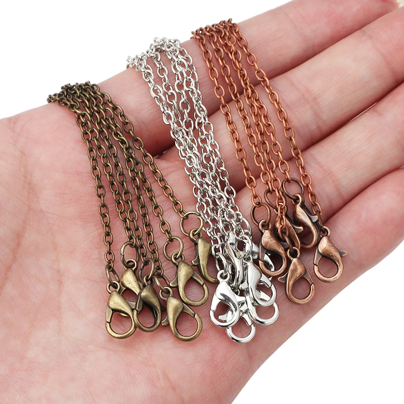 6 teile/los 45cm Einstellbare Runde Kreuz Ketten für Schmuck, Der Link Kette Groß Ketten DIY Halskette Armband Männer oder frauen – Detail 2