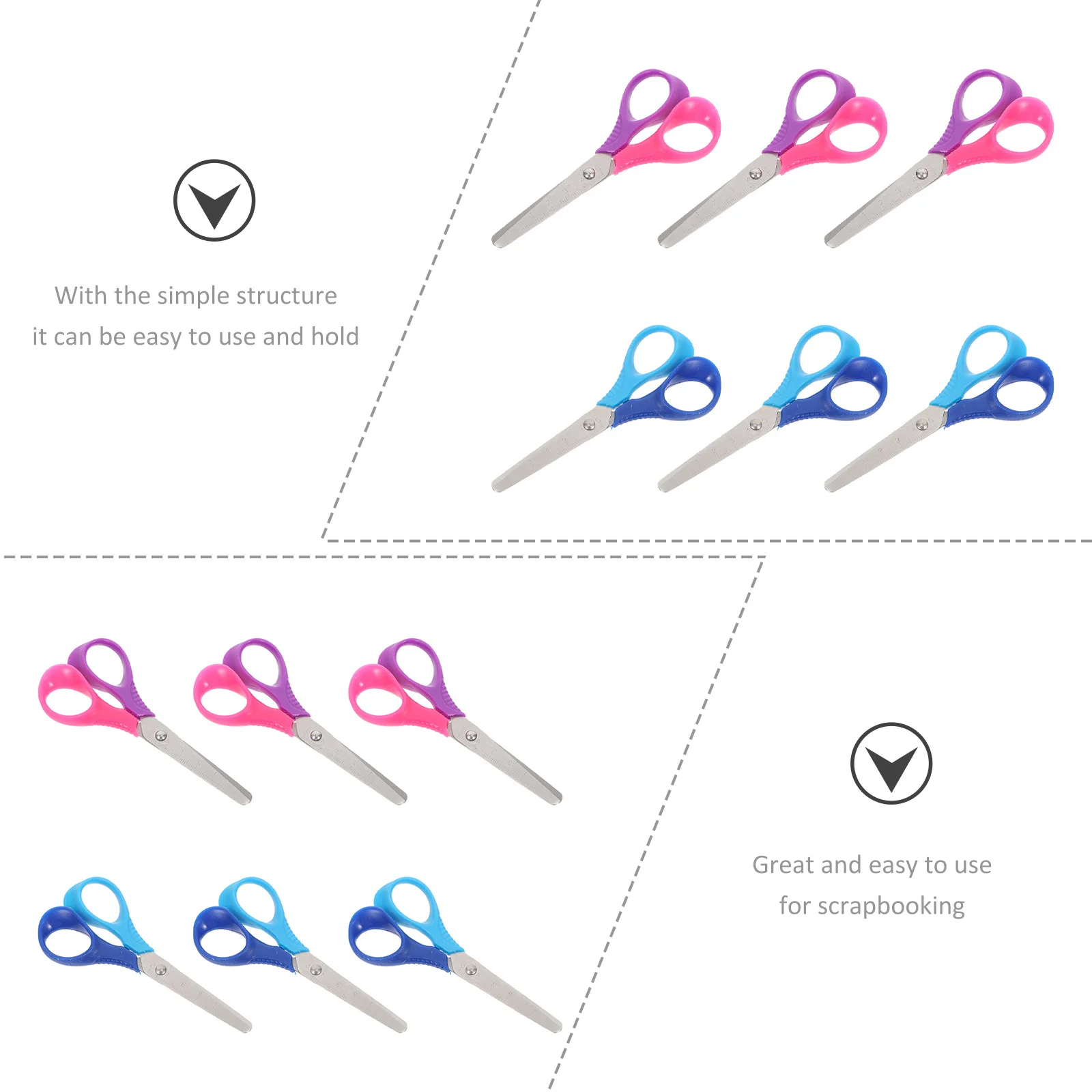 6 قطعة 30 سنتيمتر مقياس مقص طالب مقص للحرف اليدوية Diy بها بنفسك سكرابوكينغ بطاقة صنع أداة الحرف اليدوية قطع متعددة الوظائف