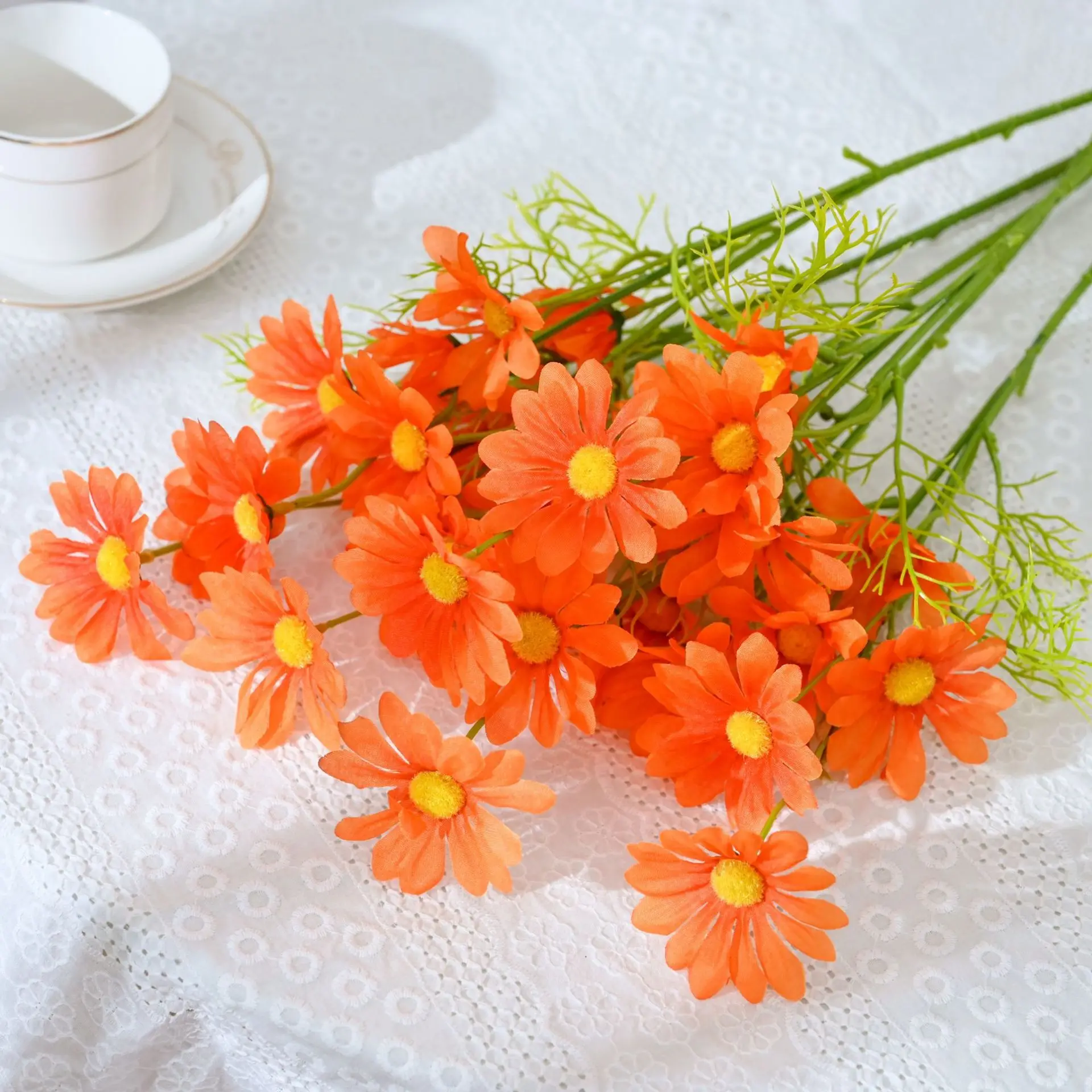 1/2/3 Stück Gänseblümchen-Kunstblumen-Blumenstrauß, 50 cm, künstliche Blumen für Garten, Hochzeit, Dekoration, Zuhause, Raumdekoration, Handwerk, Geschenkzubehör – Detail 13