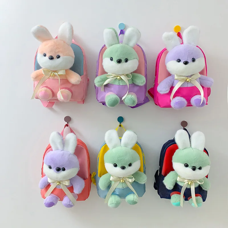 New Cartoon Cute Backpack child girl Lovely Rabbit Small school bags Detachable toy backpack for kids Hot kindergarten bag girls