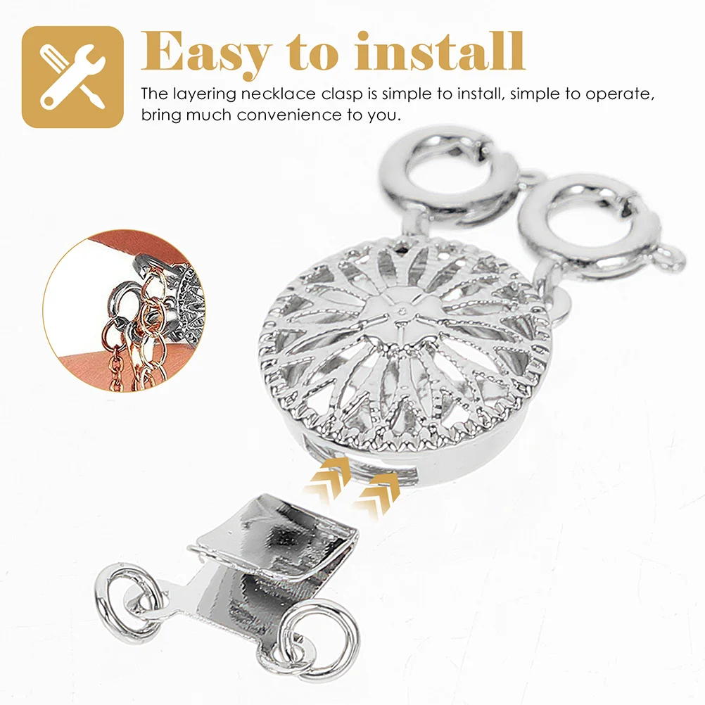

2Pcs Slide Lock Clasps Metal Pearl Bracelet Necklace Connectors Layering Buckles DIY Jewelry Accessories Parts