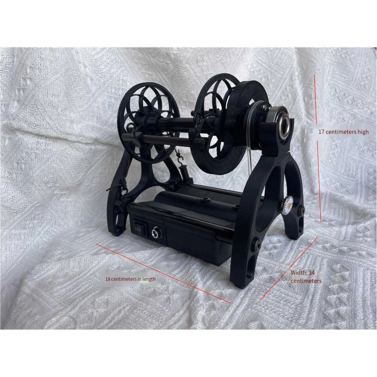 Adjustable Speed 12V Mini Electric Textile Machine Home-Use Spinning Wheel for Dog Hair Single-Strand Thread Yarn No