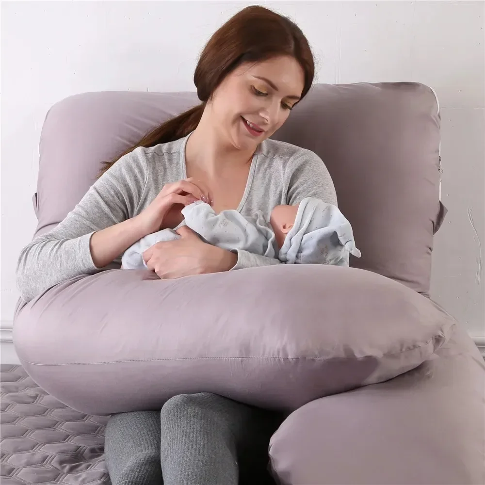 Pregnant Women Sleeping Support Pillow Cotton Pillowcase U Shape Maternity Pillows Pregnancy Side Sleeper Bedding No Filler