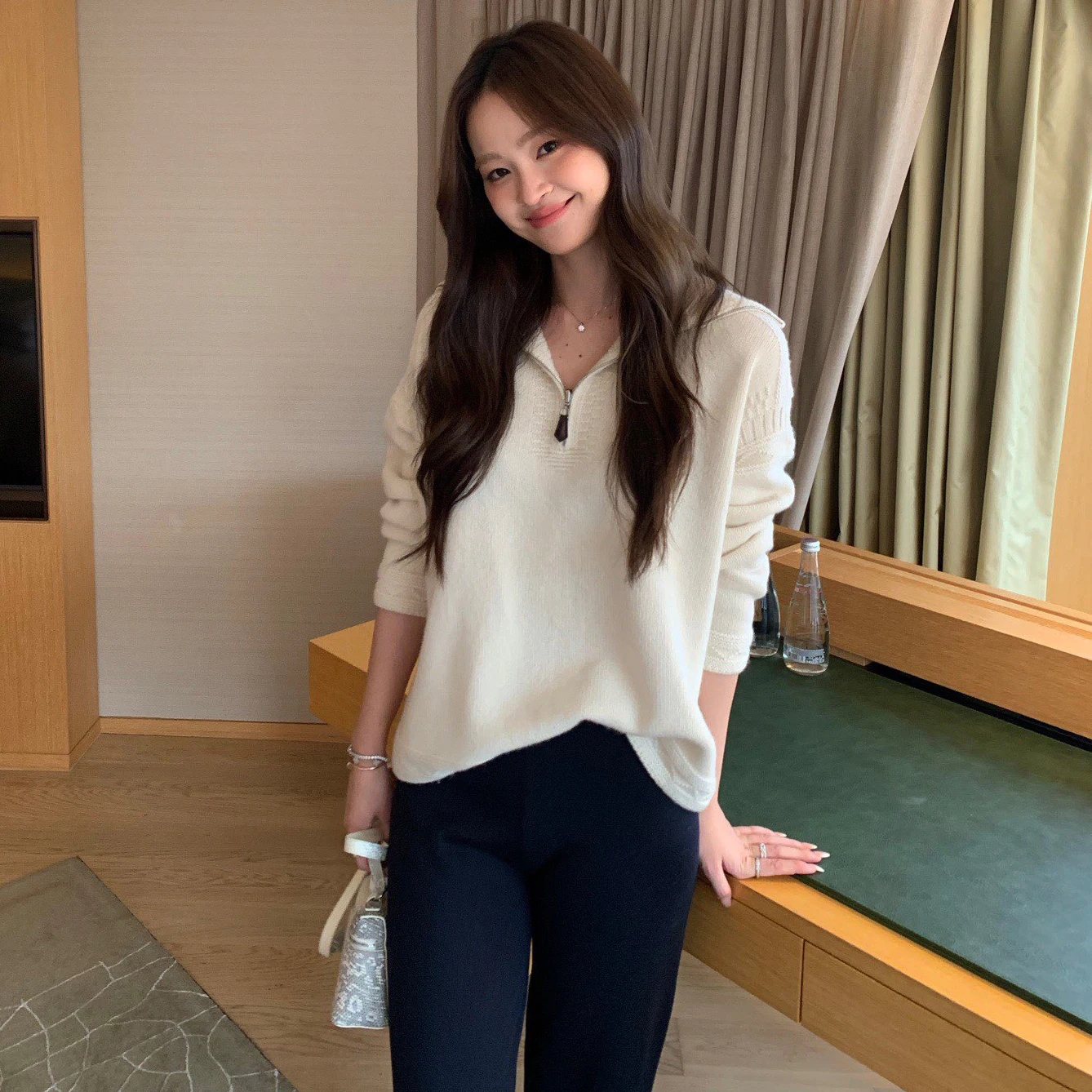 

Женский свитер Cisas серии «Осень-Зима» с воротником-стойкой на молнии, теплый, с эффектом утепления, длинный, шерстяной топ