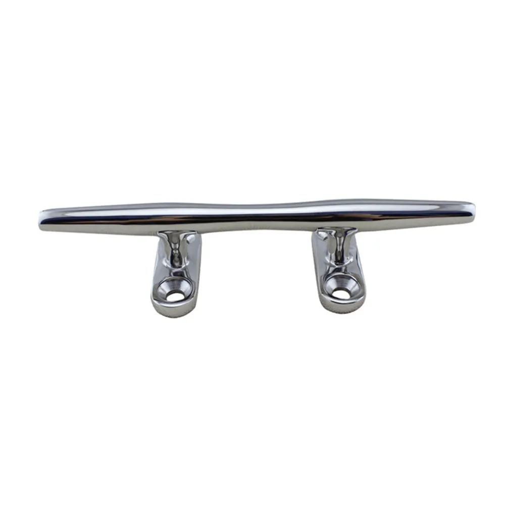 4 Inch Stainless Steel Horn Cleat Round Hole Easy Install Marine Dock Cleat Boat Mooring Accessory Rope Holder Kayak Hardware