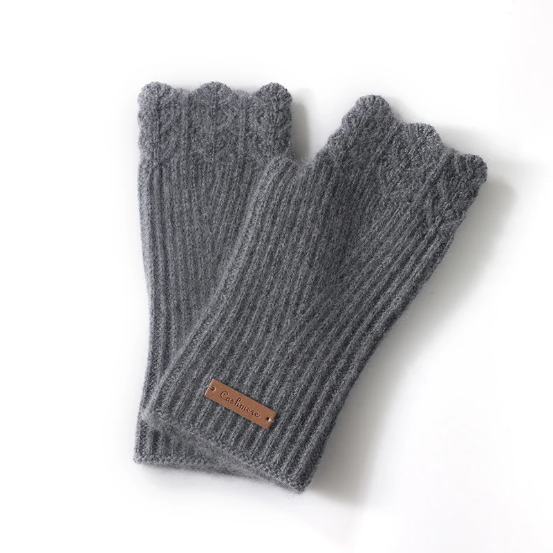 100% cashmere women's gloves, knitted gloves, warm gloves, autumn and winter, new fashion cycling gloves