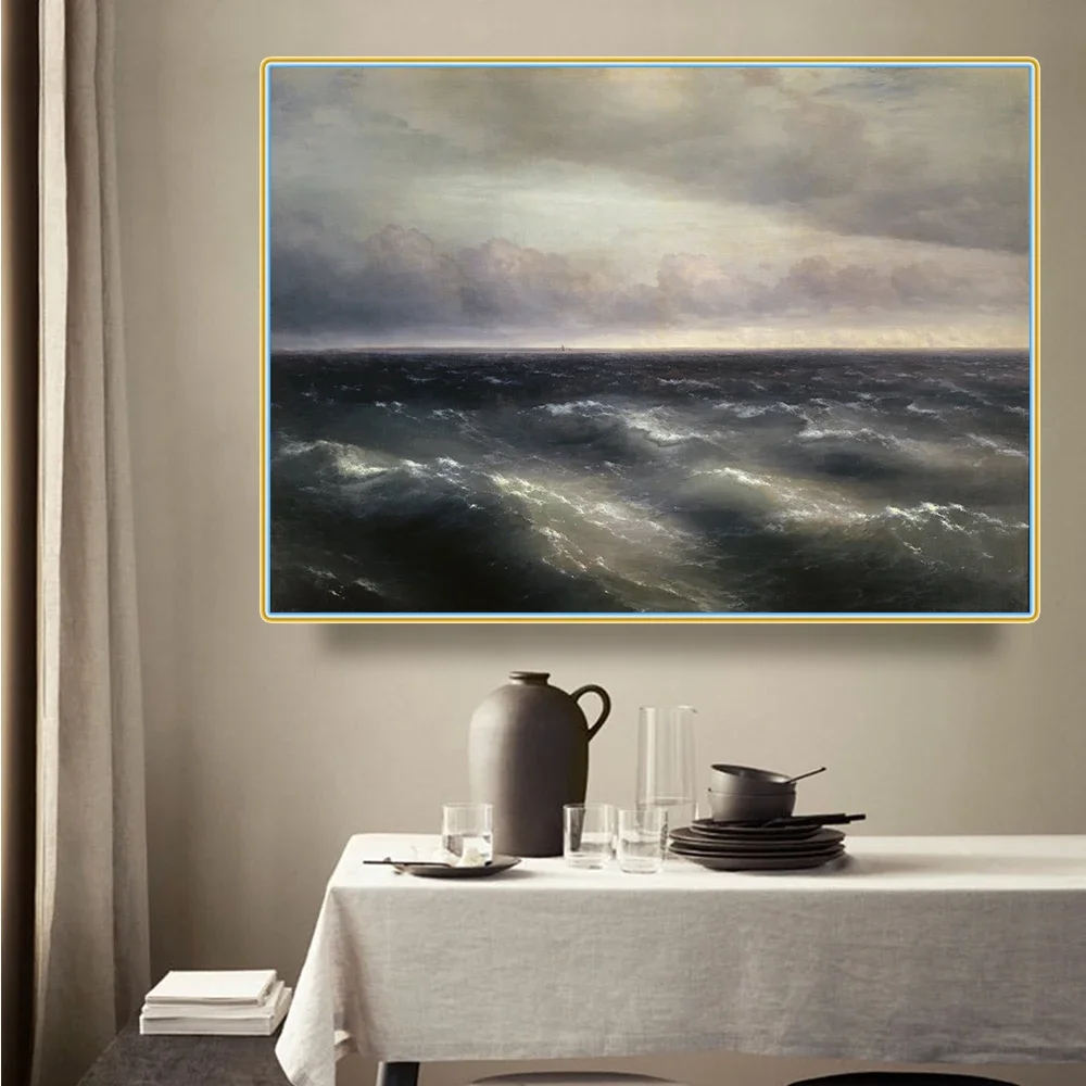 Ivan Aivazovsky《The Black Sea》Canvas Art Oil Painting Artwork Poster Picture Modern Wall Decor Home Living room Decoration