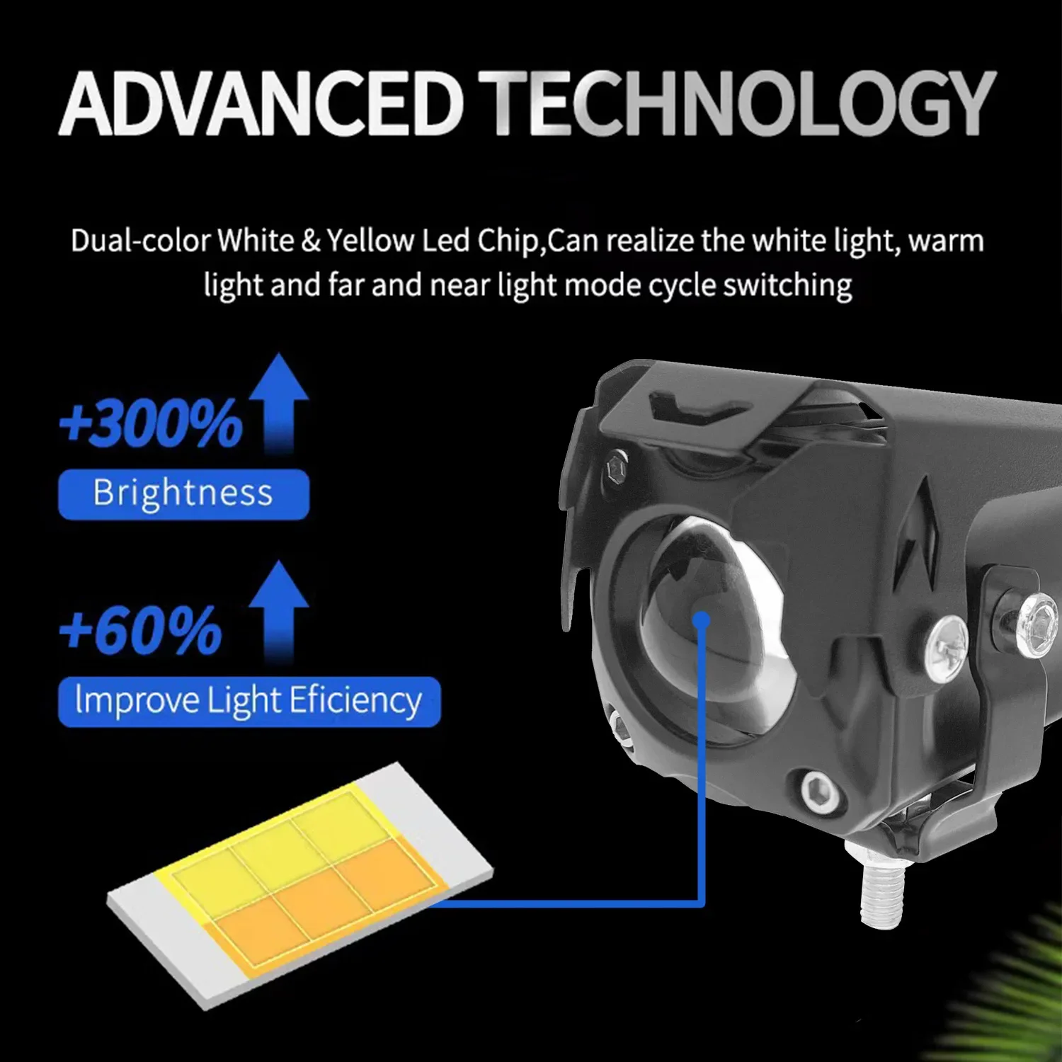 LED Motorcycle Light Double External Electric Vehicle Headlight Light Bulb Modification Led Signal Light