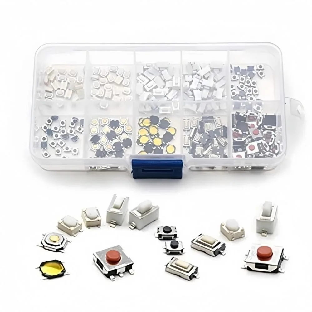 

100/200/250pcs 10 Types Tactile Push Button Switch with Box Waterproof Car Remote Control Keys Button