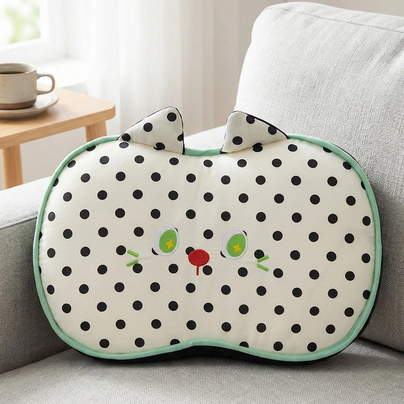 Dotted Cat Memory Foam Pillow Multiple Colors Adorable Cats Sofa Cushion For Lumbar Support Home Decoration For Gifts