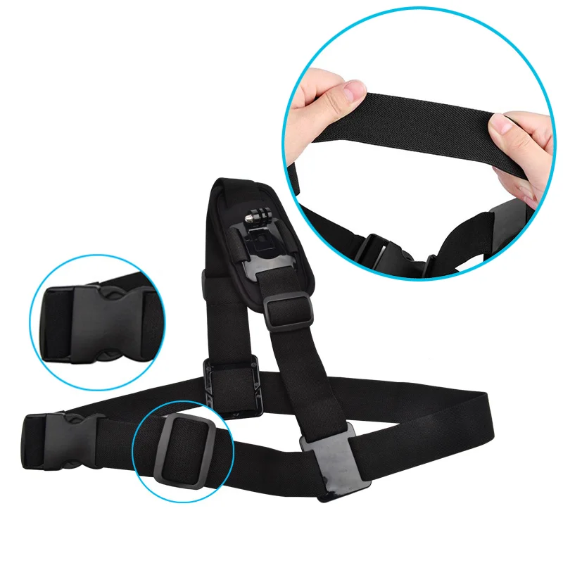 

Universal Action Camera Holder Shoulder Strap POV Footage Bust Belt with J-Hook Mount For GoPro Hero 10 9 8 7 6 Sjcam Xiaomi Yi