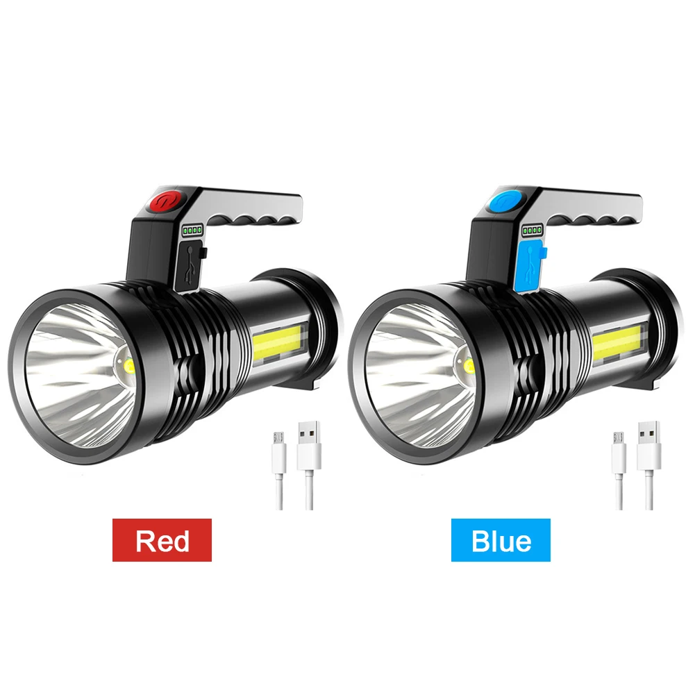 LED COB Bright Flashlight 4 Mode 300lm Outdoor Waterproof Torch Searchlight Lamp