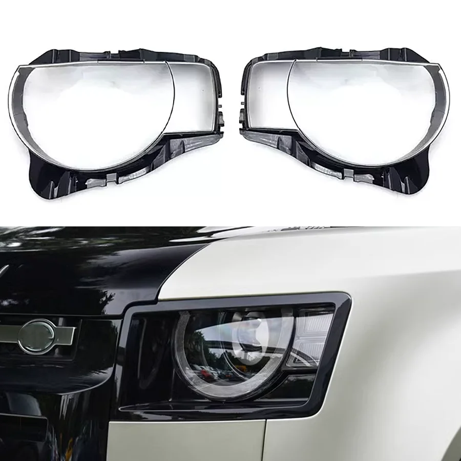 1Pc Car Headlight Cover Front Headlamp Lens Auto Shell Glass Lampshade Left/Right Fit For Land Rover Defender 2020-2022 2023