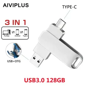 Flash Drive USB C Tipe C USB3. 0 Drive Pena 32GB 64GB 128GB 256GB untuk Ponsel Cerdas Huawei dan Android 8 flash drive usb 3 penjualan terbaik - №