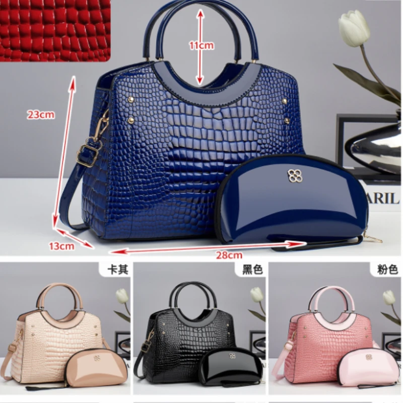 

Luxury Brand Designer Women's Handbag Large Capacity Classic Shoulder Bag Crocodile Pattern Casual Crossbody Bag+wallet Tote Bag
