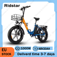 Ridstar MN-20 Electric Bike 1000W Brushless Motor 48V20AH Battery Aluminum Foldable E Bike 20*4 Inch Fat Tire Electric Bicycle