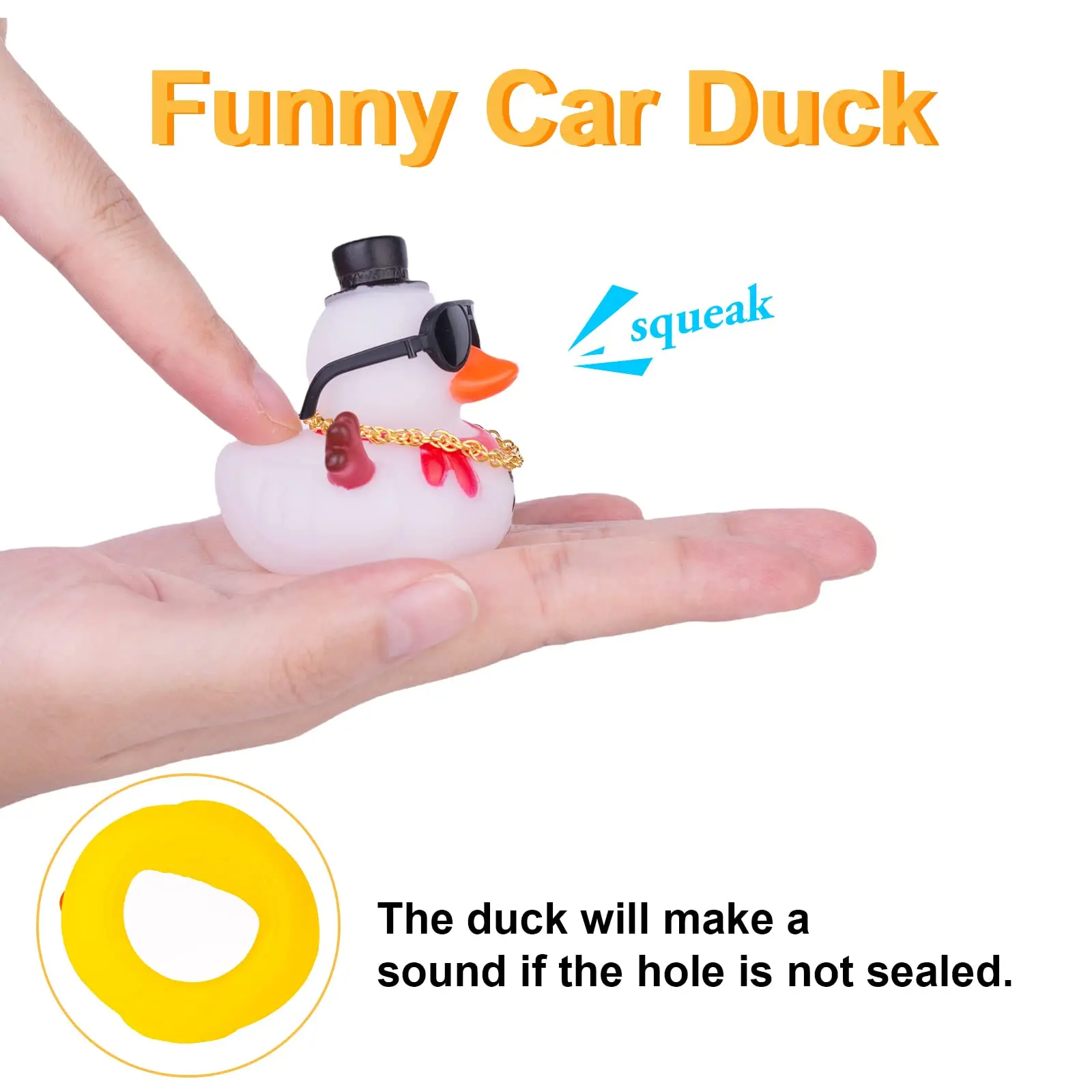 Christmas Rubber Duck Car Duck Dashboard Ornaments Yellow Duck Car Dashboard Decorations for Christmas Decor Car Duck