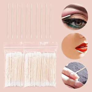 Micro wood makeup brushes, disposable cotton cotton swab, ultra-small brush, without LINT, eyelash extension, glue removal tools, 100pcs 6 Main Sales Cilays Remover - №1