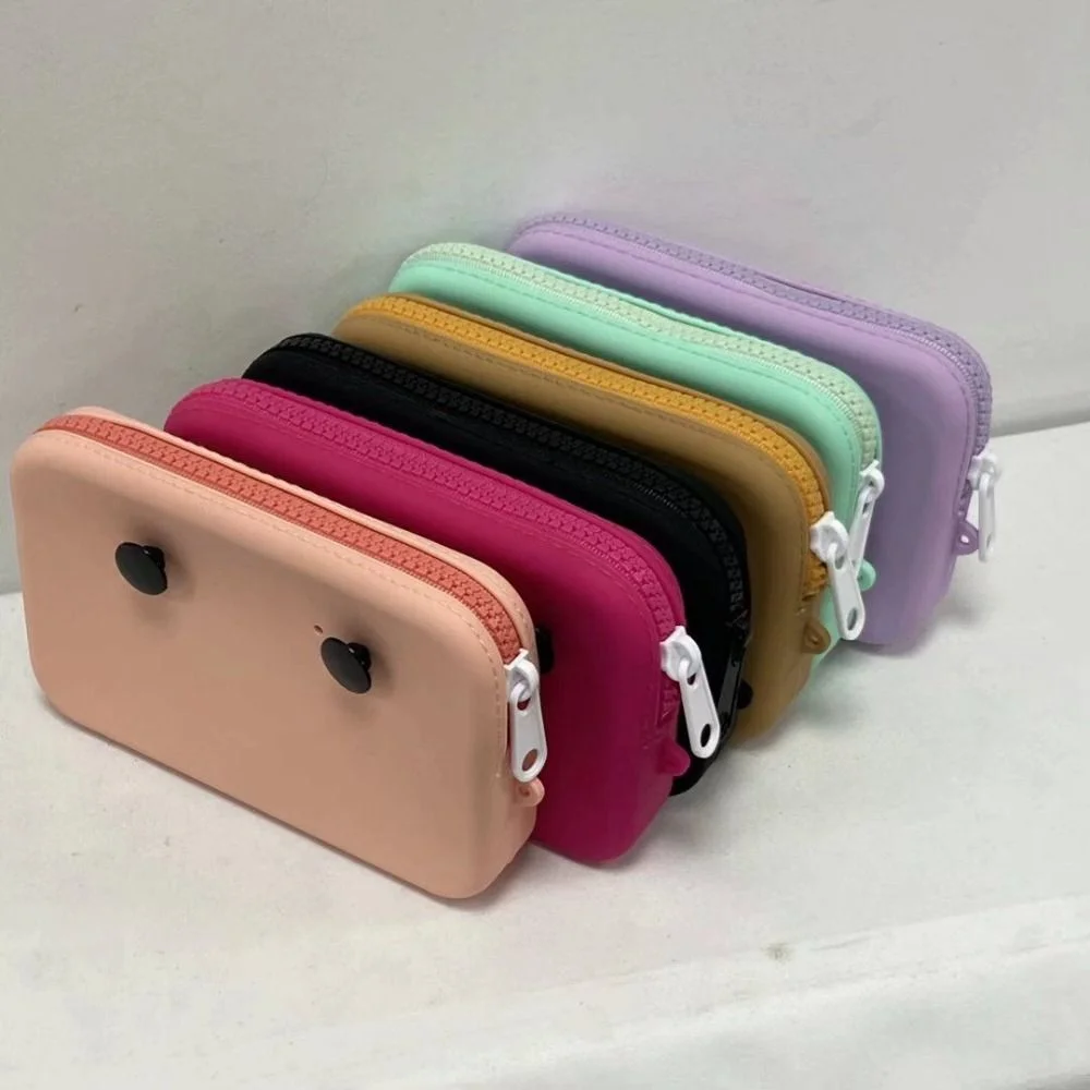 New Silicone Coin Bag Large-Capacity Solid Color Zip Bag Waterproof Phone Holder Eva Beach Bag