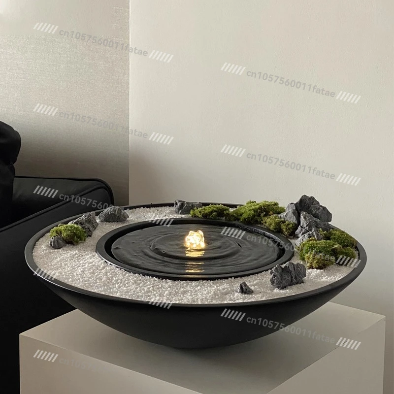 Fountain Flowing Water Ornaments, Creative Design of Living Room Entrance Circulation, Landscaping Rockery Water Features