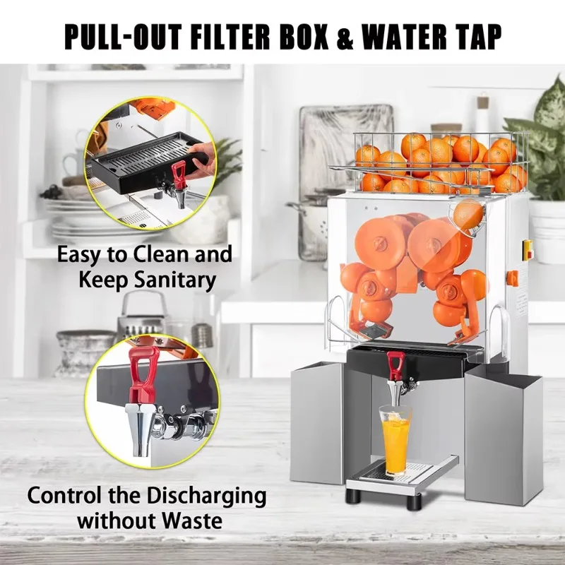 Commercial Stainless Steel Housing 120W Power Juicer Orange Juicer Citrus Juicer