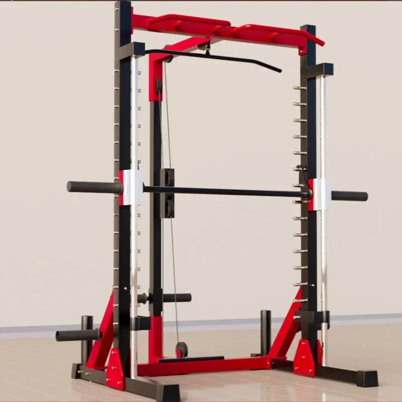 Household Fitness Equipment Gantry Weightlifting Bench Smith Machine Comprehensive Trainer Multifunctional Squat Rack Single