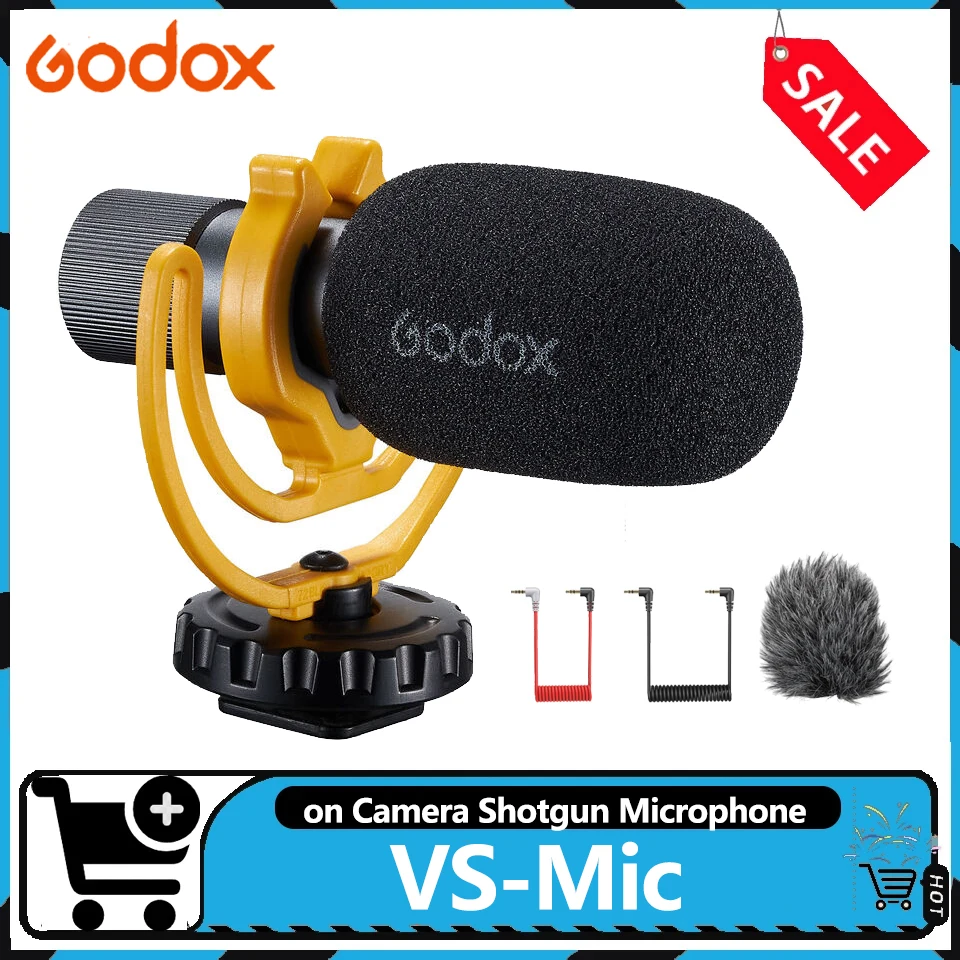Godox VS-Mic Anti RF Disturbance Anti Environmental Noise High Sensitivity Cardioid On Camera Shotgun Microphone