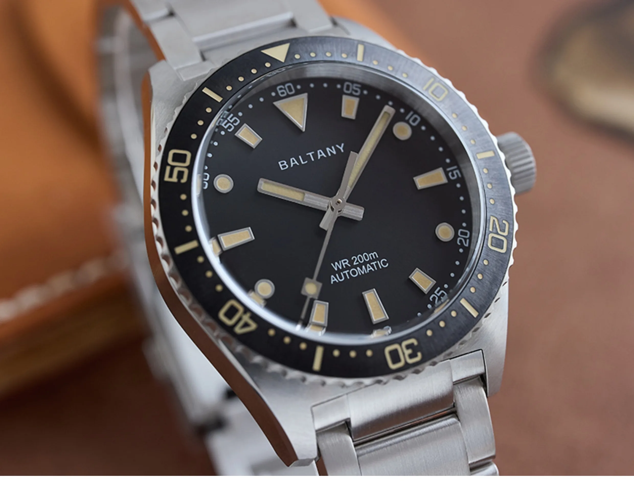 Baltany Men Automatic Watch 39MM Mechanical Wristwatch Military Sapphire Diver 20Bar Waterproof C3 Luminous NH38 Ceramic Bezel